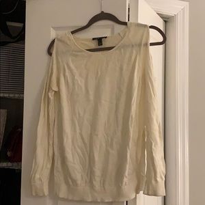 Mango cold shoulder cream sweater